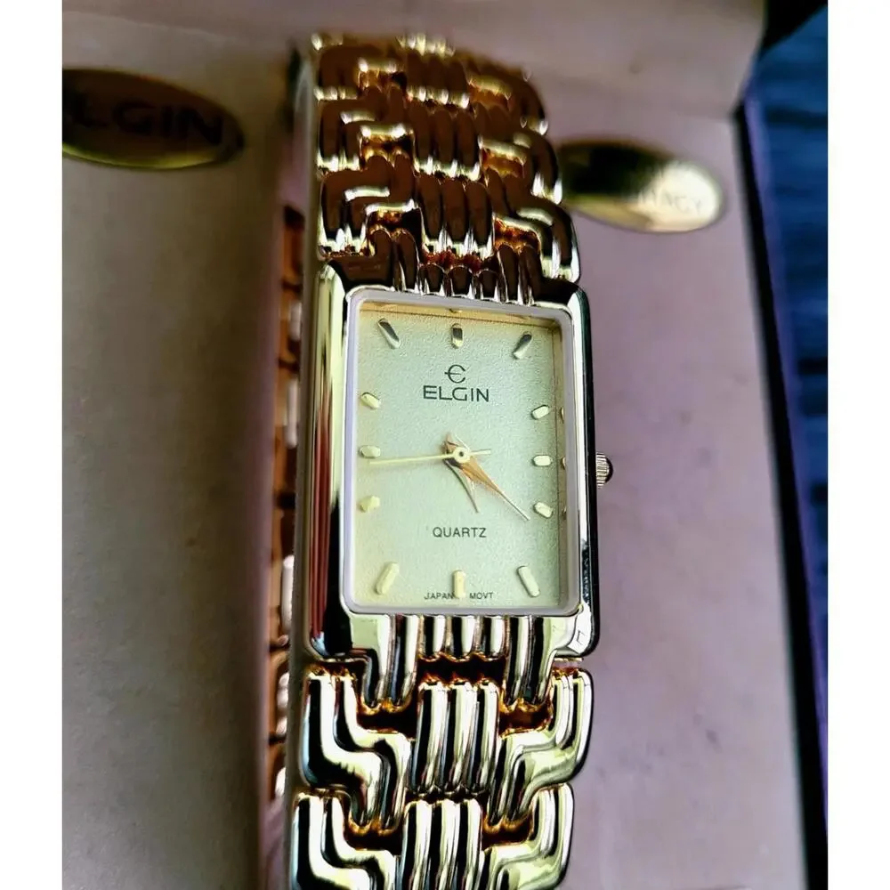 Very Rare Vintage Elgin Mens‎ Retro Tank Watch New In Box